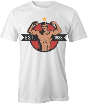 FLEXING MAN TShirt Tee Short-Sleeved Cotton CLOTHING FITNESS S1WCA83