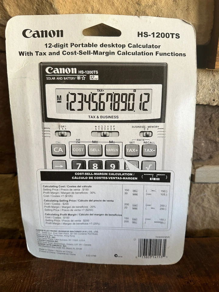 Cannon HS-1200TS Business Tax and Cost Sell Margin Calculation Solar Calculator - Image 3 of 3