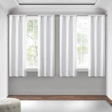 Mainstays 4 of a Kind Blackout Curtain Panels, Set of 4, White, 28" W x 63" L