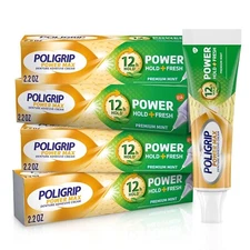 Poligrip Power Max Denture Cream – 2.2 oz (Pack of 4) – Premium Peppermint
