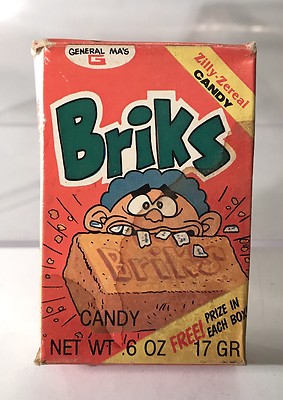 Vintage Klutz's Zilly Zereals 3'' Briks Mini Candy Gum Box 1985 Fun Foods Goofy