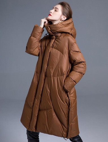 Damenmode Winter Kapuze Langarm lockere warme Daunenmäntel gefütterte Mäntel  - Bild 4 von 14