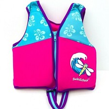 Girls Dragonfly Swim School Trainer Zip Vest AGES 4-6 years Life Jacket Pink