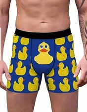 Men's Cruise Ducks Boxer Shorts Mallard Blue Yellow Vacation Medium NEW w Tags