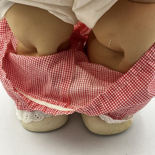 Vintage 1982 Cabbage Patch Doll Red Gingham Outfit Brown Hair Blue Eyes READ - Picture 14 of 15