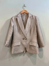 Smart Soft Grey Flax Linen Wedding Occasion Evening Short Dress Jacket Blazer