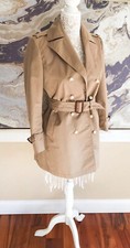 Gucci Faux Pearl Gg Buttons Detail Trench Coat Sz 40