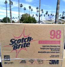 3M 98 Scotch Brite Scouring Pad White 6" x 9" 152 x 228mm Box of 20 Trboxtapes