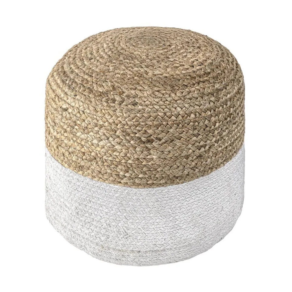 Pouf Cover Jute Ottoman Foot Stool Ottoman Cover Home Décor Braided living Room - Image 2 of 4