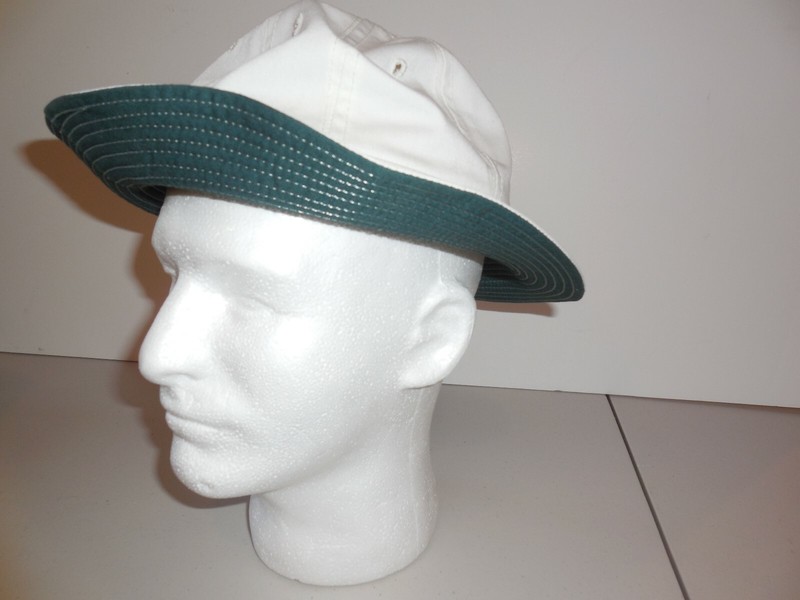 Boonie Hat/Cover, US Military Style, White with Green Underside Rim
