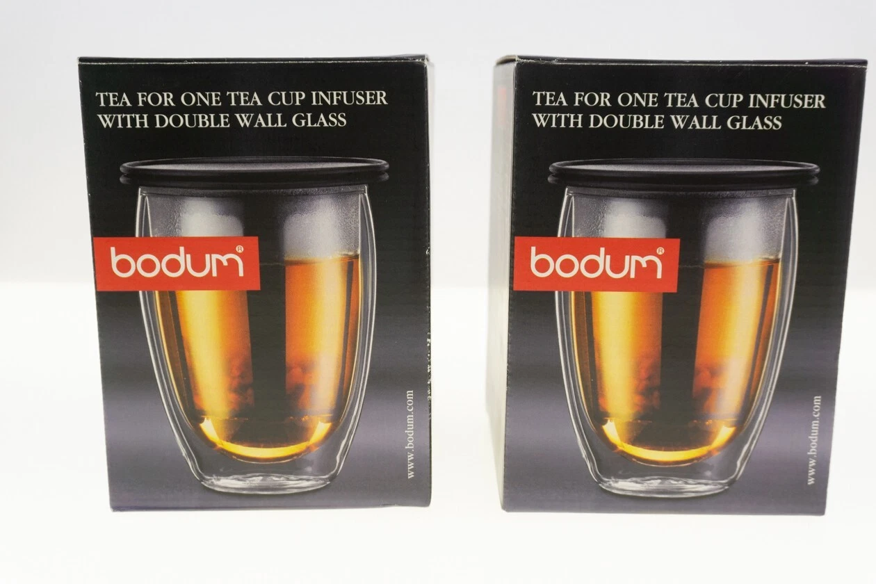 Set of 2 BODUM Tea for One Tea Cup Infuser Double Wall Glass NEW In Box Portugal
Opens in a new wind
