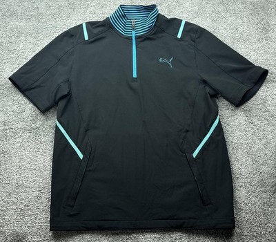 Puma Pullover Mens Medium Black StormCell Mock Neck 1/4 Zip Moisture Wicking