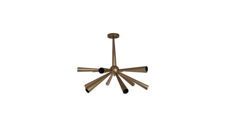 Elegante araña Sputnik de latón de los años 50 - Lámpara de techo de mediados de siglo Foto 2 de 4