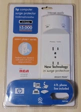 Hp Computer Surge Protector Smart Plate Series Internet Ready RCA New