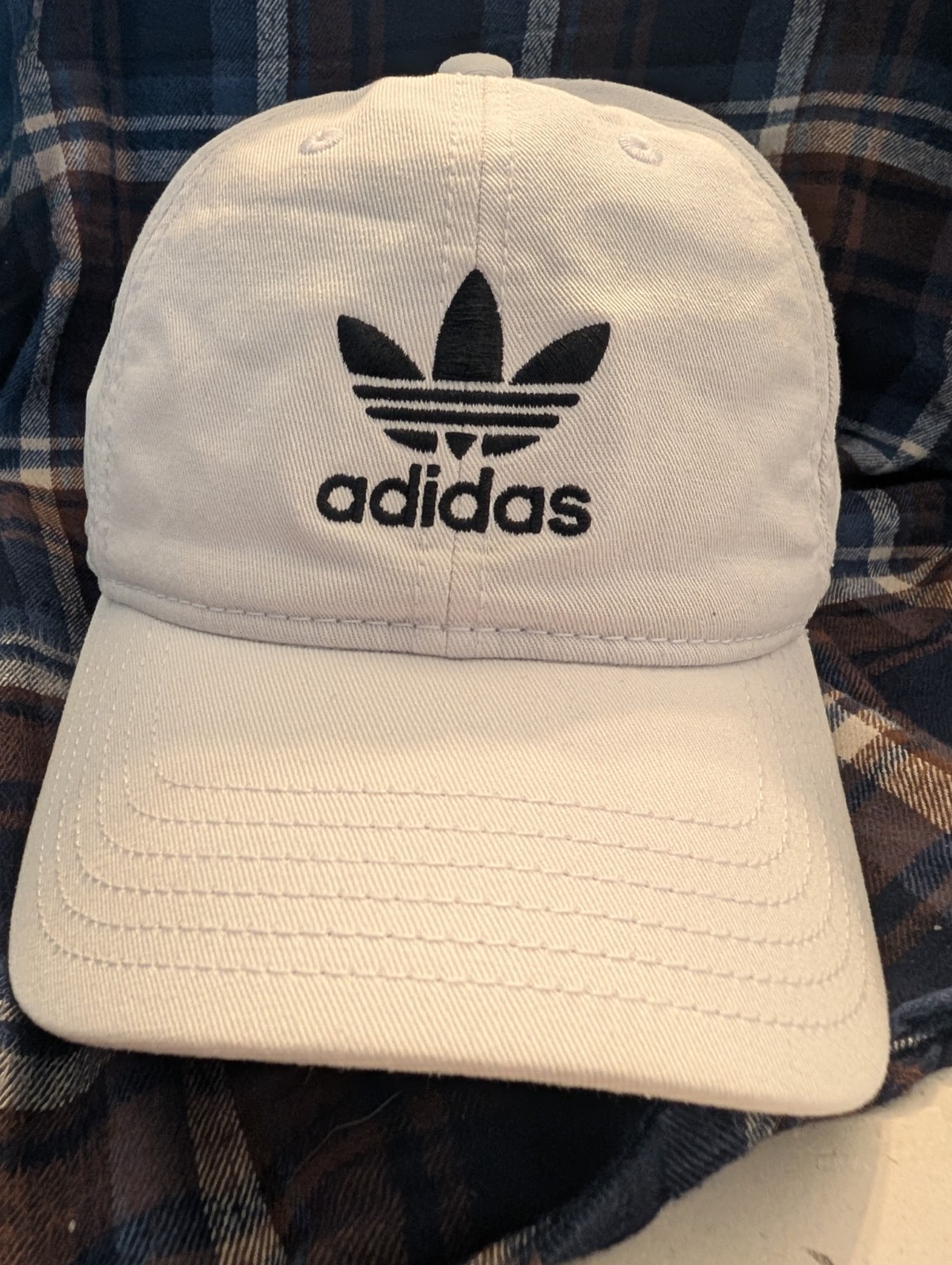Adidas Cap hat Men Strap Back White Twill Trefoil T4