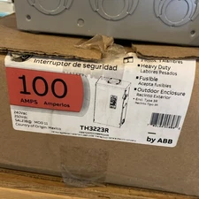 New GE TH3223R 100 AMP 240V 2 POLE FUSIBLE RAINPROOF SAFETY SWITCH DISCONNECT