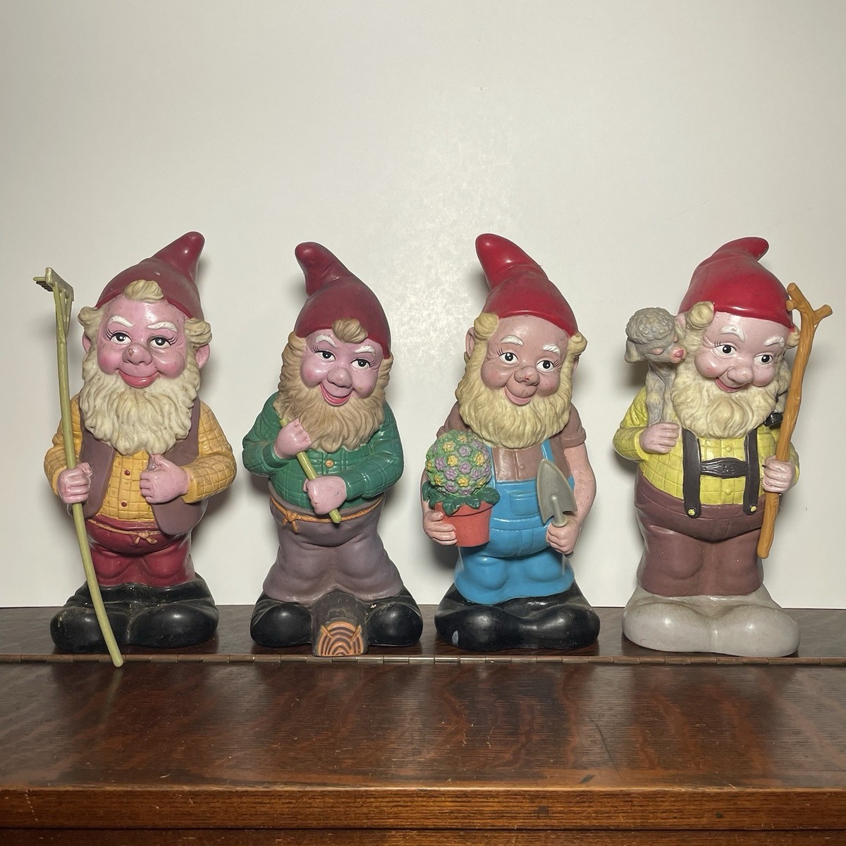 Vintage Plastic Yard Gnome 1994 By Artline Set Of 4— READ | eBay