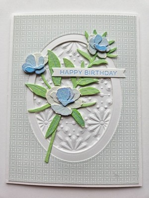 Handmade Greeting Card Keepsake Quality ocbrandy birthday blue carnation
