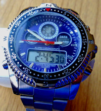 Faye multi-chron Mens Watch Steel new unused new battery clip still unopened.