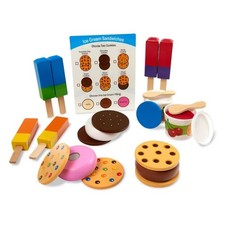 Wooden Frozen Treats Ice Cream Play Set 24 pcs - Play Food and Accessories
