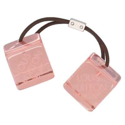LOUIS VUITTON Logo Cube Hair Band Light Pink Clear Rubber Band