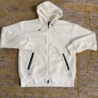 Nike SB Sherpa Fleece Hoodie Full Zip Mens Small Cream White Skate Jacket