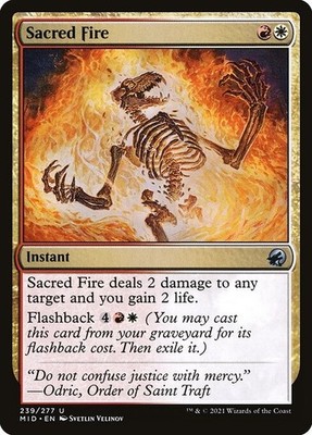 MTG Magic MID Innistrad Midnight Hunt - 1x EN NM 239 U Sacred Fire