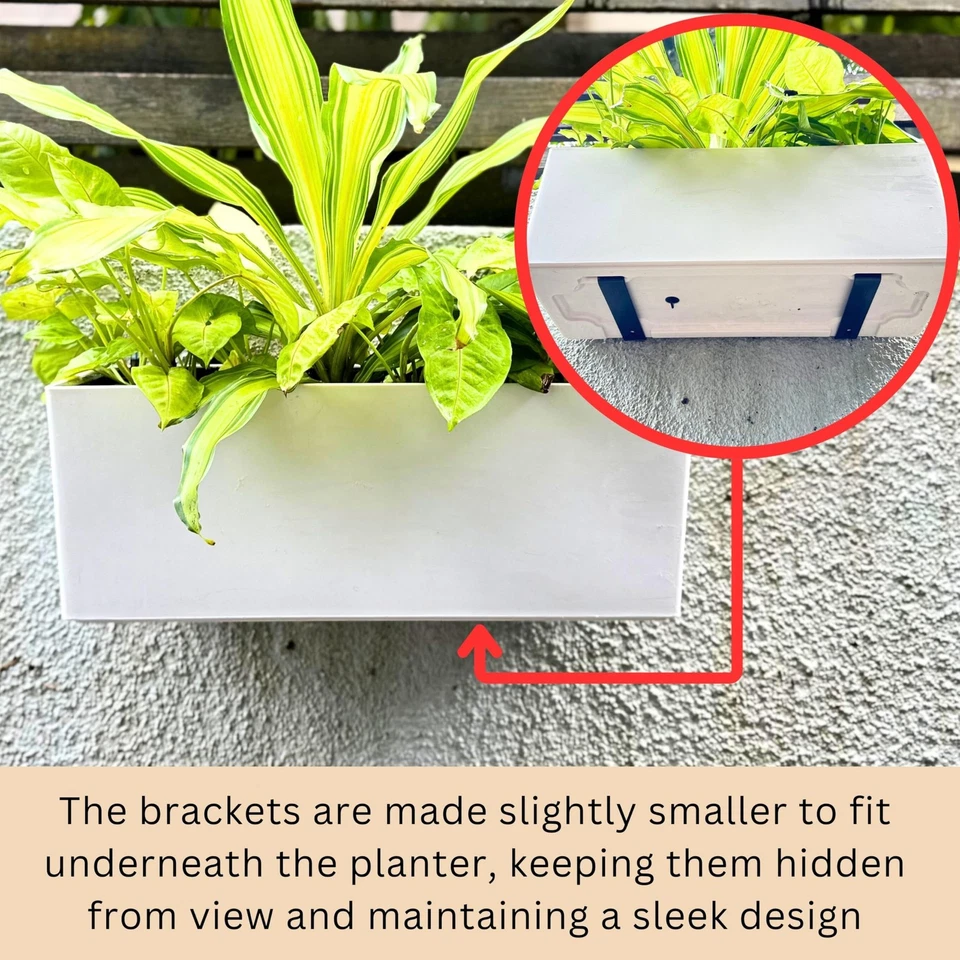 Maceta colgante de pared LaLaGreen para exteriores (20 pulgadas, paquete de 4) montada en la pared... Foto 4 de 4