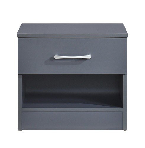 Dark Grey Bedroom Furniture Set Chest Drawers Wardrobe Bedside Table 4 Piece - Picture 2 of 10