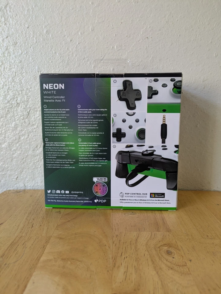 PDP Neon White Xbox Controller Wired with Game Pass Compatibility - Image 2 of 4