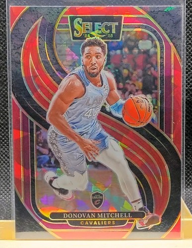 2024-25 Panini Select Premier Level Donovan Mitchell #155 Red Cracked Ice Prizm