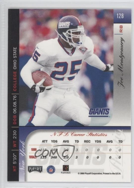 2000 Playoff Prestige Joe Montgomery #128 - Image 2 of 2