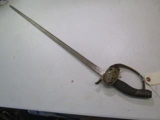 WWI GERMAN PRUSSIAN DRESS OFFICERS SWORD NO SCABBARD FOLDING GUARD EICKHORN #L50