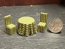 Dollhouse Miniature Kitchen Table Chairs Q 1:48 quarter scale F240 DollysGallery