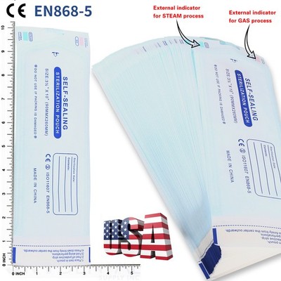 200pcs Dental Pouch Bags Self Sealing Sterilization For Dental Nail Tools (1bag)