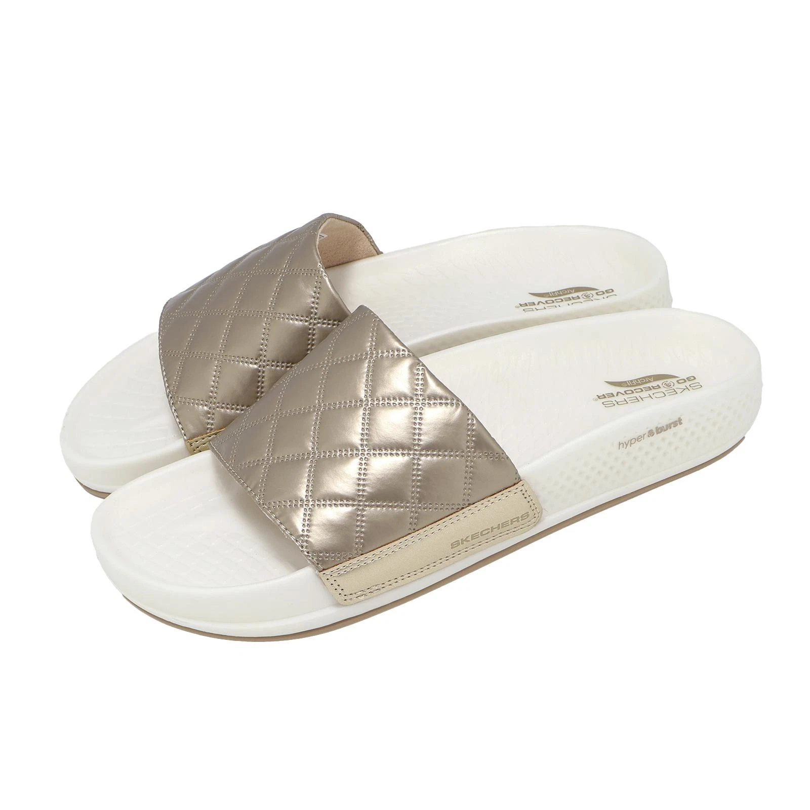Skechers Arch Fit Hyper Slide Gold Women Slip On Casual Sandal 141711-GLD