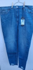 Plus Sofia Vergara High Rise Curvy Skinny Distressed Blue Jeans Women's Size 20