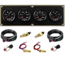 4 Gauge Panel Set with Alarm – 52mm (2-1/16") Black Dial, Oil Pressure 100 