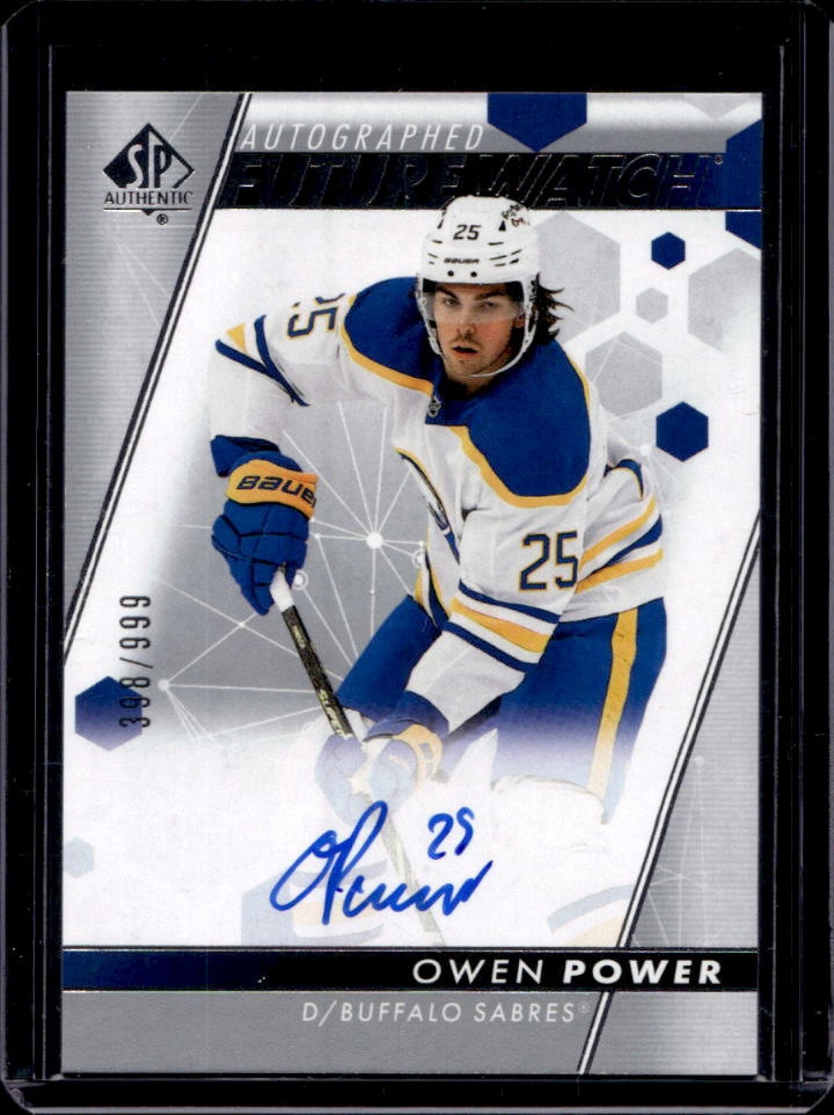 2022-23 SP Authentic Owen Power Rookie RC Future Watch Auto #398/999 Sabres
