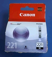 Canon 221 Pixma Black Ink 9 ml Cartridge CLI-221BK NEW  SEALED Genuine OEM ink