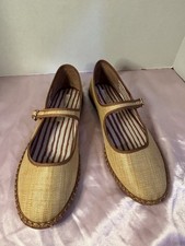 Chelsea and Violet Eda Raffia Mary Jane Flats, Size - 10M Natural  Ibiza Nude