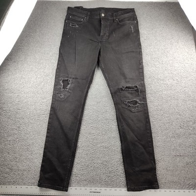 Tsubi Jeans 001 Black Button Fly Stretch Denim 36x33 Mens