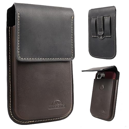 Leather Phone Holster with Belt Clip,Flip Cell Phone Pouch for XL Mixbrown - Zdjęcie 2 z 6