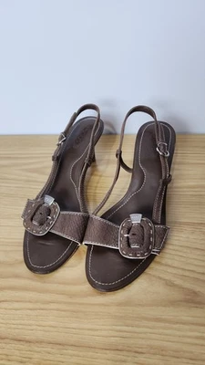 Sandales à talons Tod’s en cuir marron à lanières talon chaton EU 38 femmes - Photo 1/4