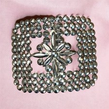 Vintage Antique Cut Steel Shoe Belt Buckle Made In France Signed
