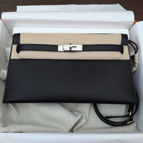 Hermes Kelly Elan Noir Silver Hd Epsom G Engraved 13177