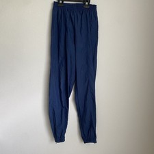 Reebok Joggers SZ Small Navy Blue High Rise Track Pants Windbreaker
