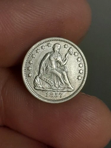 1857- P Seated Liberty Half Dime XF (Cleaned) #2