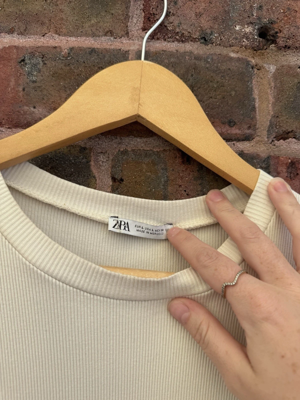 OFF WHITE Vestito donna Zara bianco sporco bodycon midi taglia large