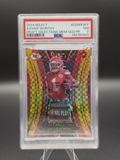 2024 select xavier worthy RC draft selections memorabilia Laundry Tag Gold 2/10